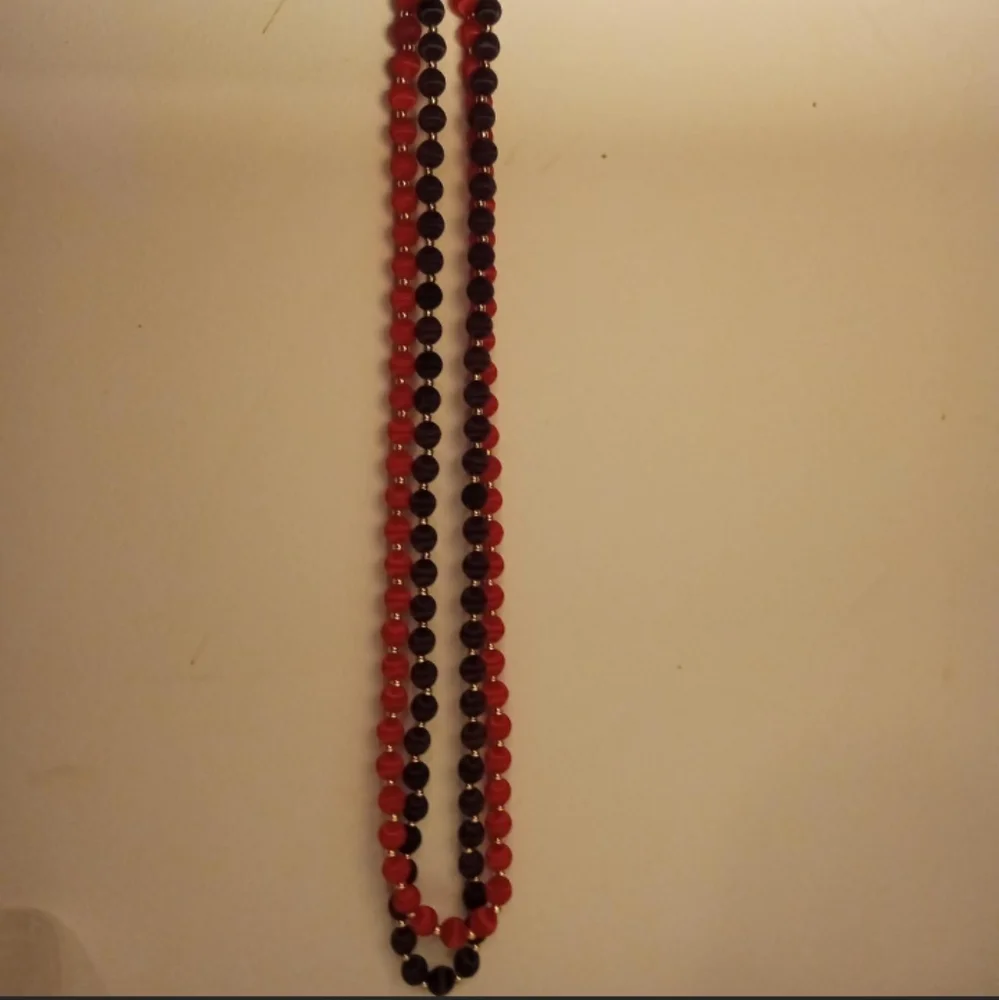 Vintage Satin Bead Necklaces Set Of 2 - Picture 3 of 3